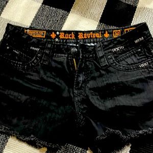 Black Rock revival denim shorts